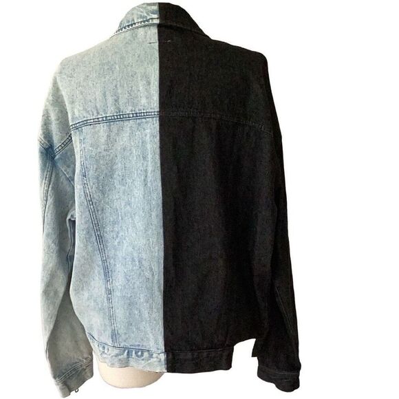 True IMG Two Tone Denim Truck Jacket Women’s Small Jean & Black - Picture 5 of 12